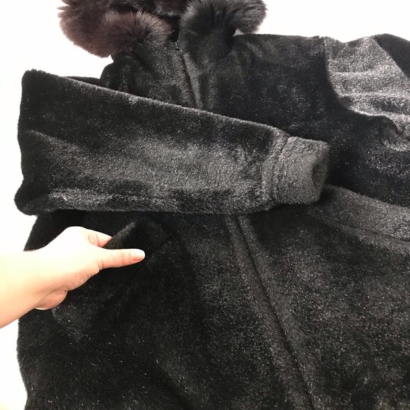 Vintage Charles Klein Black Faux Fur Hooded Jacket - Picture 3 of 15